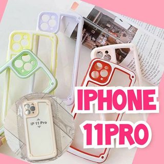 ❤iPhone11pro❤ ピンク iPhoneケース シンプル フレーム(iPhoneケース)