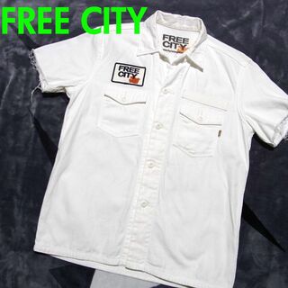 FREE CITY フリーシティ 半袖 ワークシャツ 1 S 白 ホワイト(シャツ)