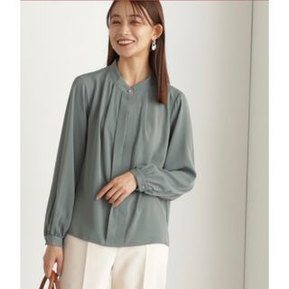 エヌナチュラルビューティーベーシック(N.Natural beauty basic)のスタンドカラーフロントタックブラウス(シャツ/ブラウス(長袖/七分))