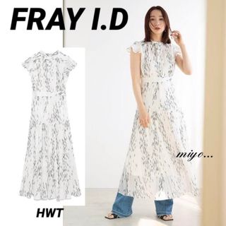 フレイアイディー(FRAY I.D)のFRAY I.D/シフォンプリーツプリントワンピース(ロングワンピース/マキシワンピース)