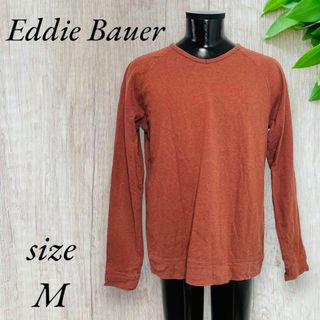 Eddie Bauer - エディーバウアーカットソー ロンT ロング シャツ Vネック 赤 茶 A148