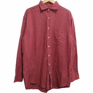 エトロ(ETRO)のエトロ ETRO チェックシャツ フランネル 長袖 赤 レッド L ■GY14(シャツ)