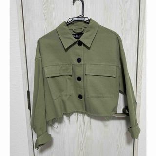 ZARA(Gジャン/デニムジャケット ・ グリーン・カーキ/緑色系 ZARA(Gジャン/デニムジャケット ・ グリーン・カーキ/緑色系