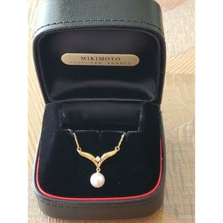 ミキモト(MIKIMOTO)のMIKIMOTO ミキモト パール ネックレス k18YG ダイヤモンド付き(ネックレス)