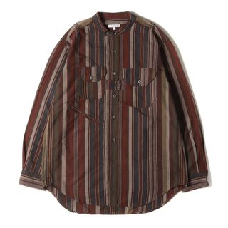 Engineered Garments - Engineered Garments エンジニアドガーメンツ シャツ サイズ:S 21SS マルチストライプ スタンドカラー ワークシャツ Banded Collar Shirt Variegated Stripe ブラウン マルチカラー USA製 トップス カジュアルシャツ 長袖【メンズ】【中古】