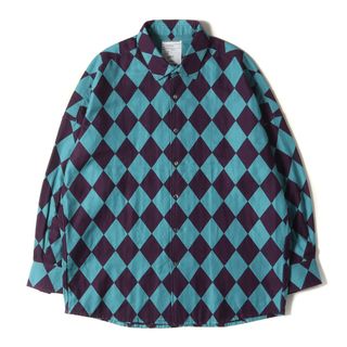 SHAREEF - SHAREEF シャリーフ シャツ サイズ:1 23AW ダイヤ ジャガード ロングスリーブシャツ DIA JQ L/S SHIRTS 総柄 サックスブルー パープル 日本製 トップス カジュアルシャツ 長袖【メンズ】【中古】