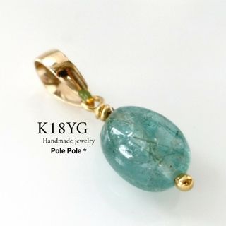 世界四大宝石✧*。 K10YG 大粒エメラルドのトップ(ピアス)