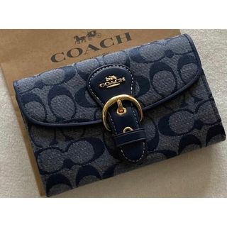 未使用　COACH コーチ　財布　シグネチャー　デニム