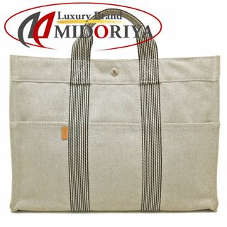 エルメス(Hermes)のHERMES エルメス ニューフールトゥ トートMM トートバッグ キャンバス ライトグレー/251748【中古】(トートバッグ)