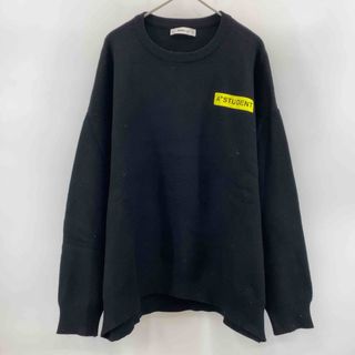 ザラ(ZARA)のZARA ザラ ブラック プリントロゴ バックプリント メンズ ニット/セーター(ニット/セーター)