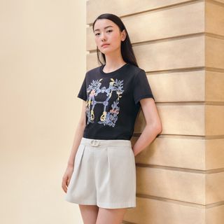 美品　エルメス HERMES Tシャツ　カルトゥッシュ　38