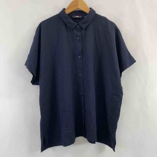 ユニクロ(UNIQLO)のUNIQLO ユニクロ レディース 半袖シャツ/ブラウス 紺色 tk(シャツ/ブラウス(半袖/袖なし))