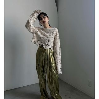 アメリヴィンテージ(Ameri VINTAGE)のAmeri  MEDI FLOWER SAINT LACE TOP(カットソー(長袖/七分))