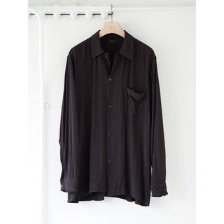 コモリ(COMOLI)のCOMOLI コモリ/ レーヨン オープンカラーシャツ BLACK 24SS(シャツ)