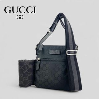 グッチ(Gucci)のほぼ未使用■GUCCI グッチ■GG柄・GGナイロン ショルダーバッグ ブラック(ショルダーバッグ)