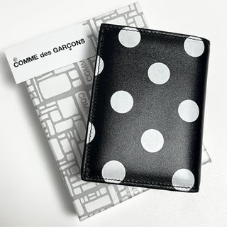 コムデギャルソン(COMME des GARCONS)の新品 コムデギャルソン レザーウォレット ドット ブラック 折り 財布(折り財布)