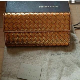 ボッテガヴェネタ(Bottega Veneta)の【ボッテガヴェネタ】フラップウォレット/イントレチャート/イエローゴールド(長財布)