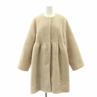 ヨリ 23AW yori もふボアコート ノーカラー ロング 38 M ベージュ(その他)