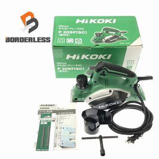 ヒタチ(日立)の☆中古品☆HiKOKI ハイコーキ 82mm ブレーキ付電気カンナ P20SF(SC) 替刃式かんな刃 スパナ セットゲージ ダストアダプタ付 90337(工具)