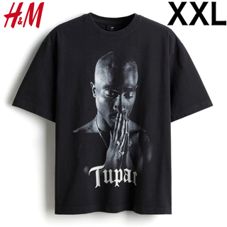 エイチアンドエム(H&M)の新品 H&M × 2PAC ビンテージ加工 Tシャツ 半袖 HIPHOP XXL(Tシャツ/カットソー(半袖/袖なし))