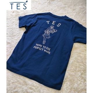 TES テス Tシャツ 半袖 ロゴ 刺繍 ハワイアン カットソー 　サマー　Ｍ(Tシャツ/カットソー(半袖/袖なし))