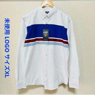 未使用 LOGO 長袖ボタンダウンシャツ XL ホワイト(シャツ)