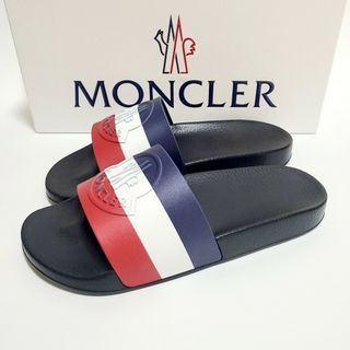 【新品】MONCLER BASILE ロゴ スライドサンダル ブラック 40