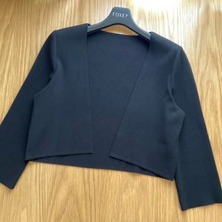 フォクシー(FOXEY)の♡美品♡ FOXEY 40 希少 ブラック スクエアカーディガン 黒(カーディガン)