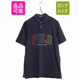 ラルフローレン(Ralph Lauren)のポロ ラルフローレン 鹿の子 半袖 ポロシャツ メンズ L / 古着 半袖シャツ ワンポイント ロゴ刺繍 コットン クラシック フィット ネイビー (ポロシャツ)