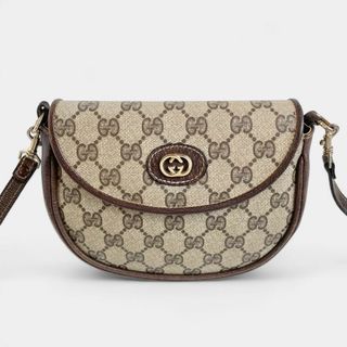 グッチ(Gucci)のグッチ ショルダーバッグ GGスプリーム レザー ブラウン ポーチ ヴィンテージ(ショルダーバッグ)