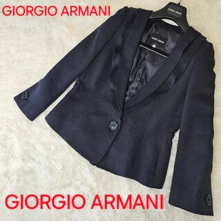 Giorgio Armani - 春夏　ジョルジオ・アルマーニ　変形ジャケット　ロゴ刻印ボタン　レディース　38