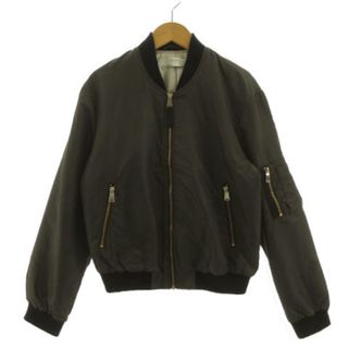 ZARA BASIC ジャケット MA-1 カーキ系 グレーカーキ 黒 XS(ブルゾン)