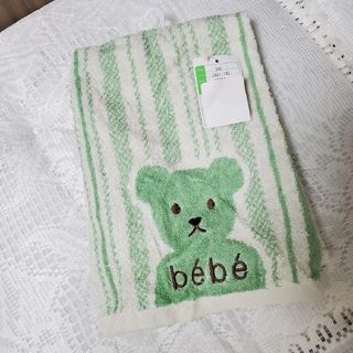 ★新品未使用★ 【BeBe】 フェイスタオル グリーン