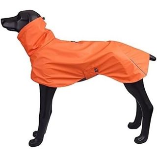 オレンジ ペット 犬 レインコート 中型犬 雨具 梅雨対策 着脱簡単(犬)