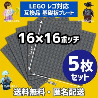 新品未使用品LEGOレゴ互換品 基礎板 プレート基板5枚セット土台ブロックMN6(積み木/ブロック)