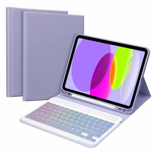 色:パープルiPad 第10世代 キーボード ケース GOOJODOQ 20(タブレット)