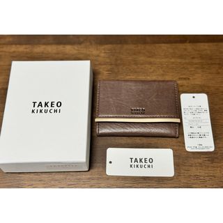 TAKEO KIKUCHI - 訳ありTAKEO KIKUCHI パイピングカラー 小銭入れ　茶 未使用