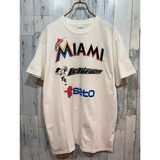 ビンテージ マイアミ マリーンズ イチロー 佐藤製薬 Tシャツ (Tシャツ/カットソー(半袖/袖なし))