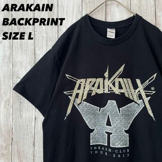 ロックバンドTシャツ古着　ARAKAIN バックプリントTシャツ　サイズL 黒