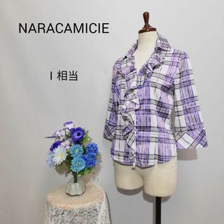 ナラカミーチェ(NARACAMICIE)のナラカミーチェ　極上美品　七分袖ブラウス　パープル色系　Мサイズ(シャツ/ブラウス(長袖/七分))