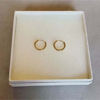 シンプルゴールドリングピアス 金14K