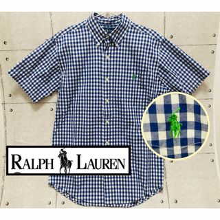 ラルフローレン(Ralph Lauren)の☆ラルフローレン☆ ロゴ刺繍　メンズ半袖チェックシャツ　Mサイズ(Tシャツ/カットソー(半袖/袖なし))