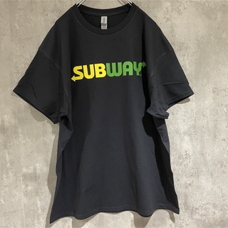 GILDAN - 【XLサイズ】企業ロゴ　SUBWAY Tシャツ　ブラック　ヴィンテージ好きの方へ