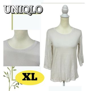 ユニクロ(UNIQLO)の人気 UNIQLO ユニクロ トップス T シャツ 長袖 ホワイト XL(シャツ/ブラウス(長袖/七分))