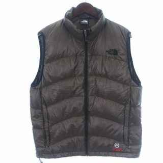 ザノースフェイス(THE NORTH FACE)のザノースフェイス アコンカグアベスト ND18705 ダウンベスト ロゴ 茶 M(ダウンベスト)