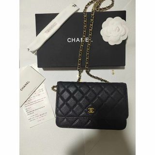 シャネル(CHANEL)のCHANEL マトラッセ チェーンウォレット　キャビアスキン　ゴールド金具(ショルダーバッグ)