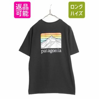 パタゴニア(patagonia)の22年製 パタゴニア 両面 プリント 長袖 Tシャツ メンズ S 古着 Patagonia ロンT アウトドア グラフィック アート バックプリント ブラック(Tシャツ/カットソー(半袖/袖なし))