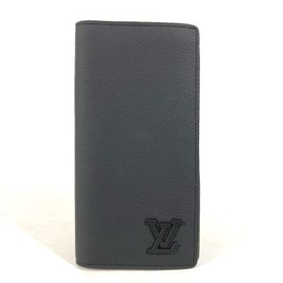 ルイヴィトン(LOUIS VUITTON)のルイヴィトン LOUIS VUITTON ポルトフォイユ・ブラザ NM M69980 アエログラム ロングウォレット 2つ折り 長財布 グレインレザー ノワール ブラック 美品(長財布)