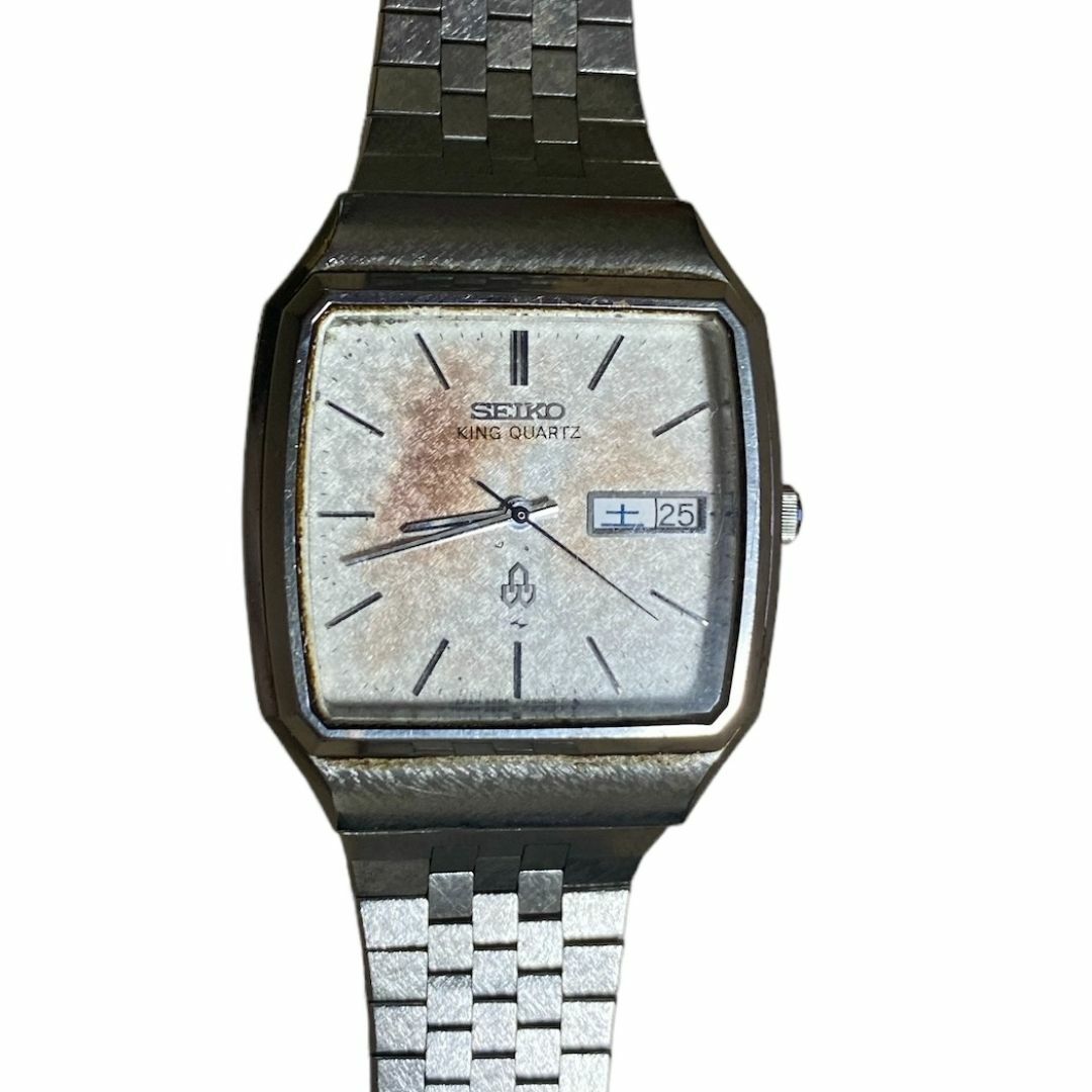SEIKO - SEIKO キング クォーツ 5856-5000 純正ベルト【電池交換 SEIKO - SEIKO キング クォーツ 5856-5000 純正ベルト【電池交換