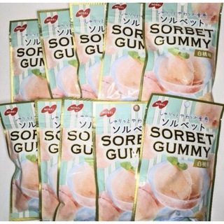 NOBEL ノーベル　ソルベット グミ　SORBET GUMMY 白桃味　10袋(菓子/デザート)